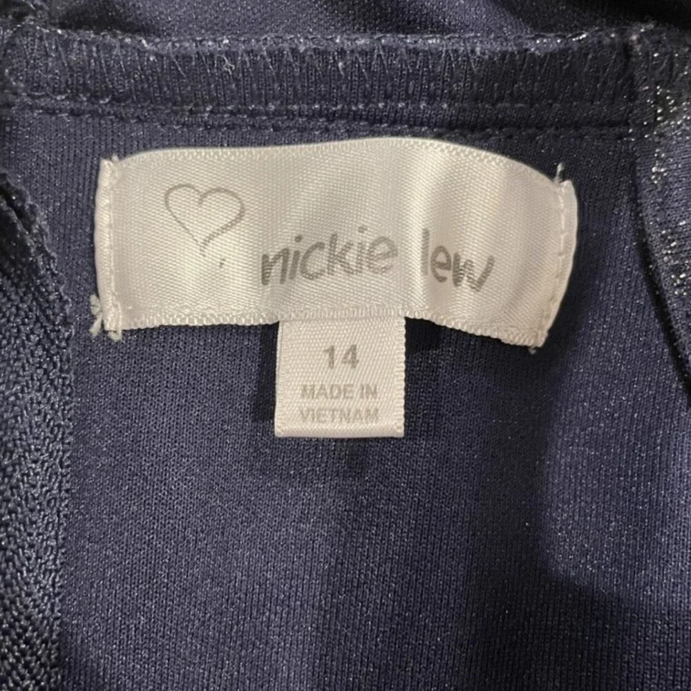 Love, Nickie Lew Sz 14 Navy & Silver Special Occasion Dress